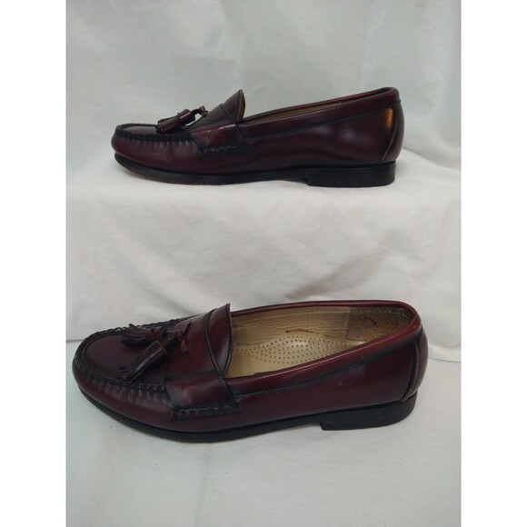 COLE HAAN Size 8 Pinch Tassel Leather Loafers C9 3507 in Deep Burgundy - Picture 5 of 14
